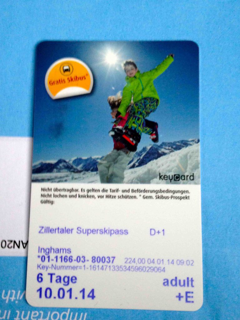 Ski lift pass